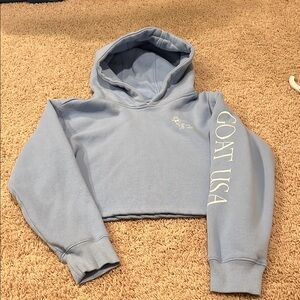 GOAT USA Blue Cropped Hoodie